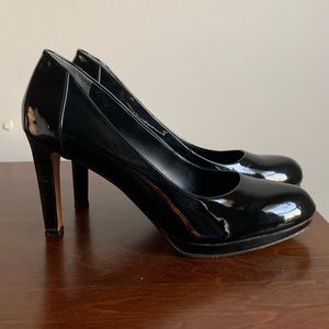 Franco Sarto Black Patent Leather Heels